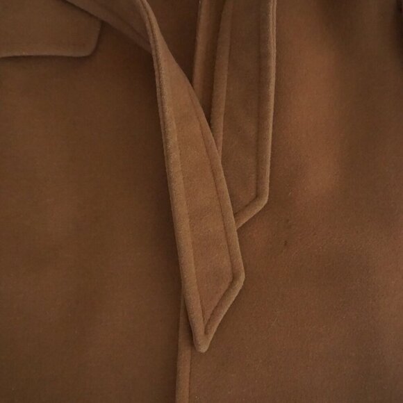 Aritzia Wilfred Brown 70% Wool 10% Cashmere Belted Trench Peacoat Coat Small - Picture 7 of 16